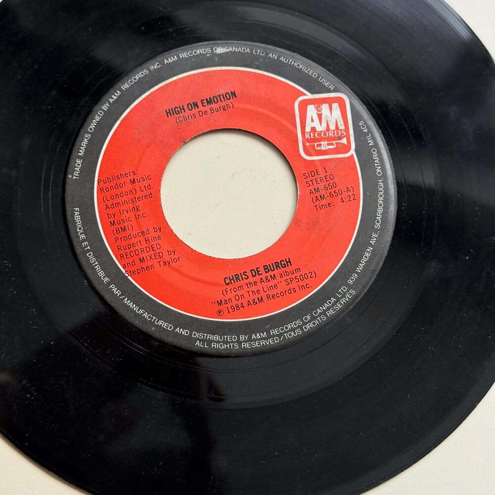 Chris De Burgh - Much More than This/High on Emotion 45rpm VG+ R23